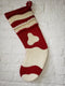 Amoeba Christmas Stocking Hand Felted Wool-Red/Cream Arcadia Home